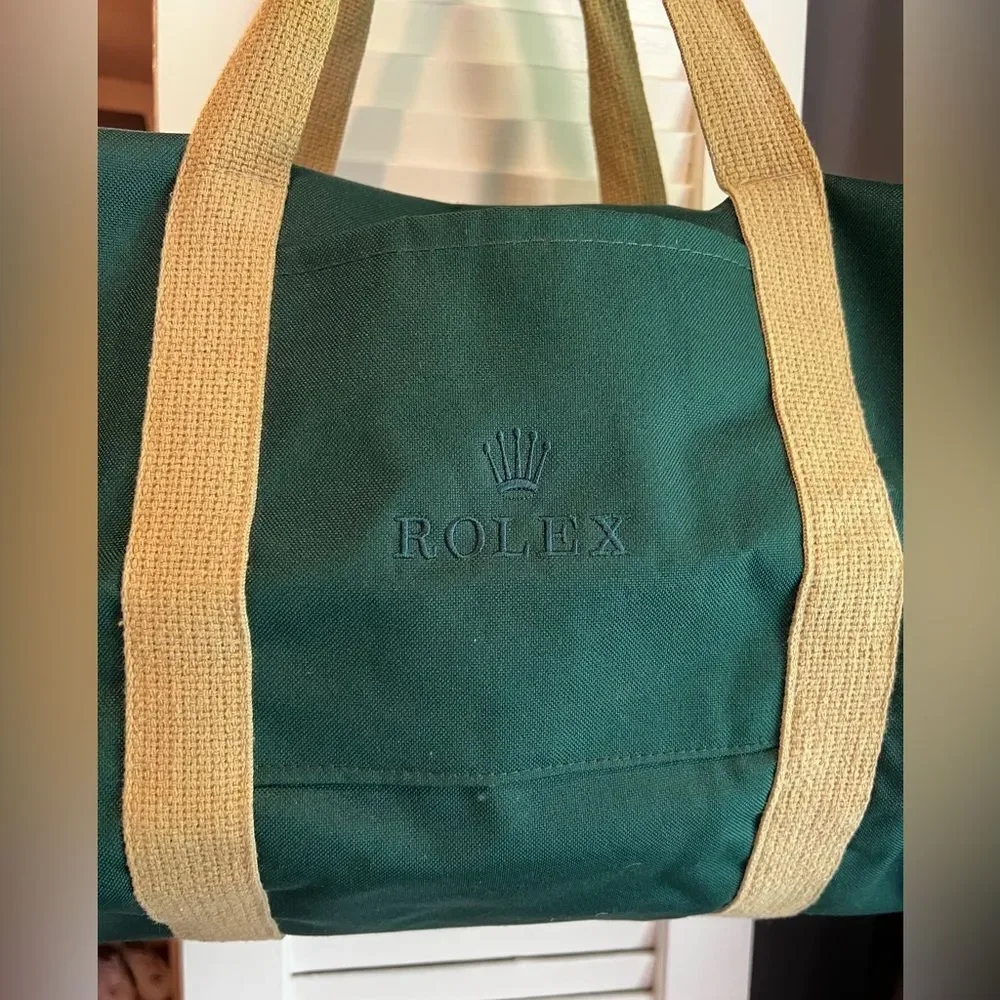 Rolex Green and Tan Men's Duffel Bag Vintage & Rare